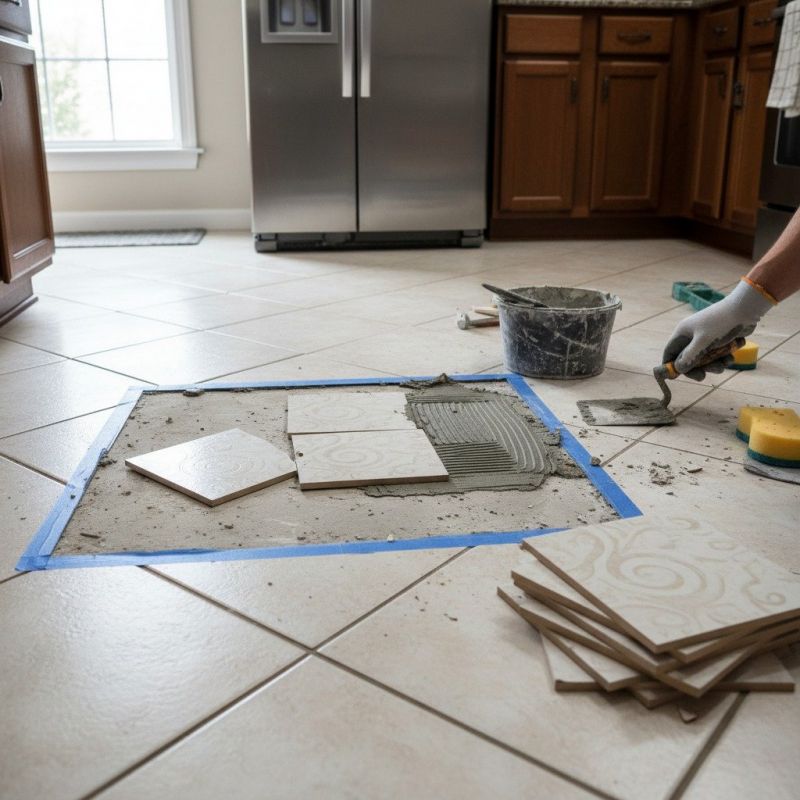 Tile Floor Repair detail